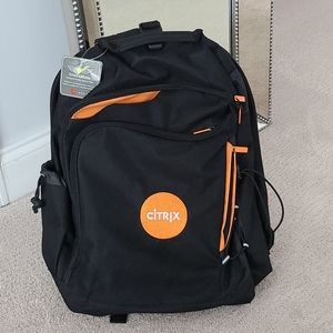 Backpack Black & Orange CheckMate NWT